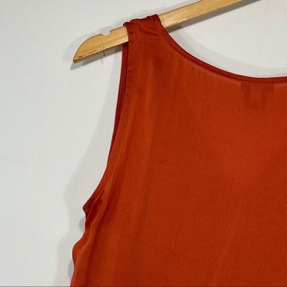 Ann Taylor Brunt Orange Knot Neckline Tank Top - Picture 7 of 11